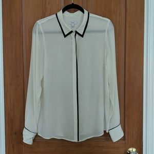 Silk j crew button up blouse